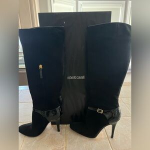 Roberto Cavalli Sophisticated Black Heeled Boots